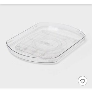 Rectangular Refrigerator Turntable Clear Rotating Lazy Susan Organizer 15.4in